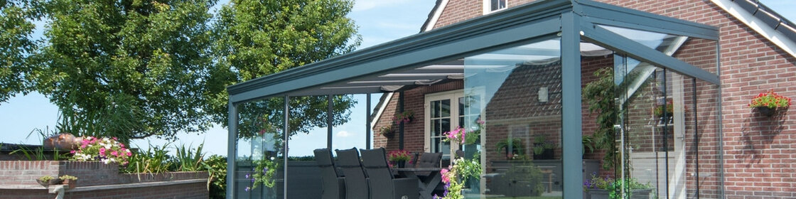 Tuinkamer polycarbonaat antraciet