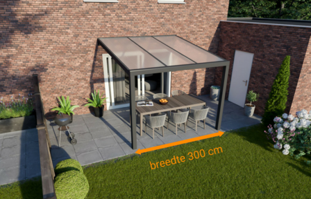 veranda nice en easy antraciet 300x250 cm breedte
