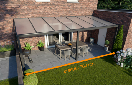 veranda nice en easy antraciet 700x250 cm breedte