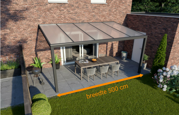veranda nice en easy antraciet 500x250 cm breedte